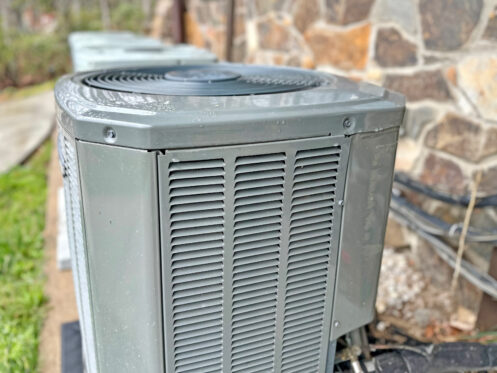 An AC unit outside a Manchester home